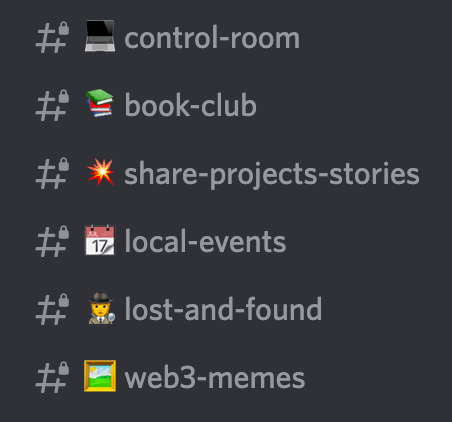 Some of Beyond's Discord channels